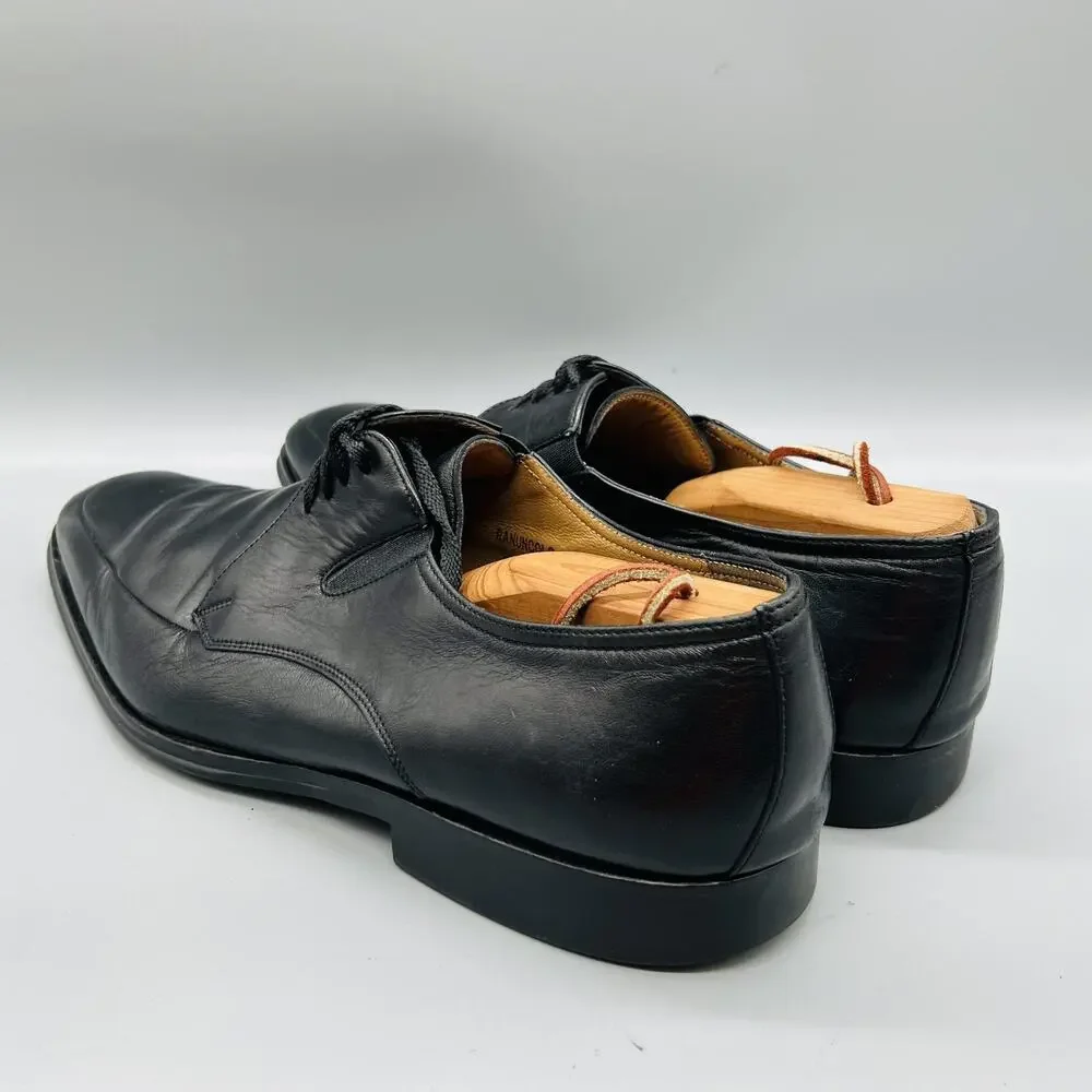 Bruno Magli Shoes Mens 12 Black Leather Ranuncolo Derby Oxford Dress Apron Toe